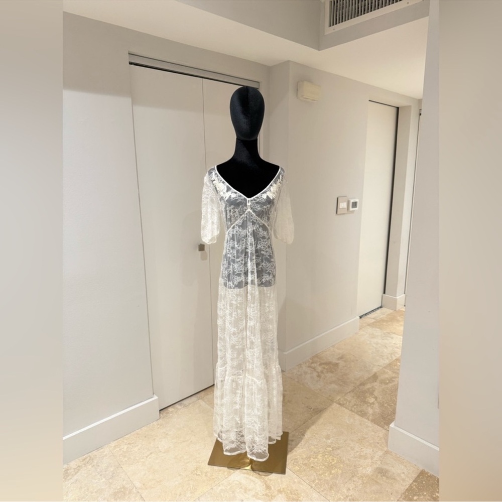 NWT viral BLOG FAVE - OYSHO bridal lace Maxi Dress size S Lingerie / slip dress